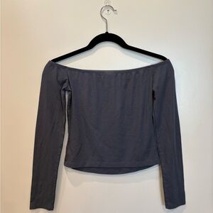 Mossimo Supply Co. Off-Shoulder Long Sleeve Top - Blue